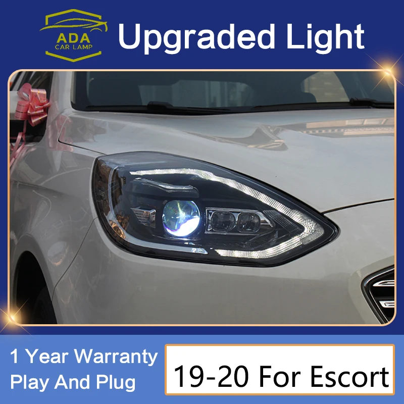 

New Style Car Accessories for Ford Escort Headlights 2019-up Headlight ALL LED Front Lamp Dynamic Turning Signal