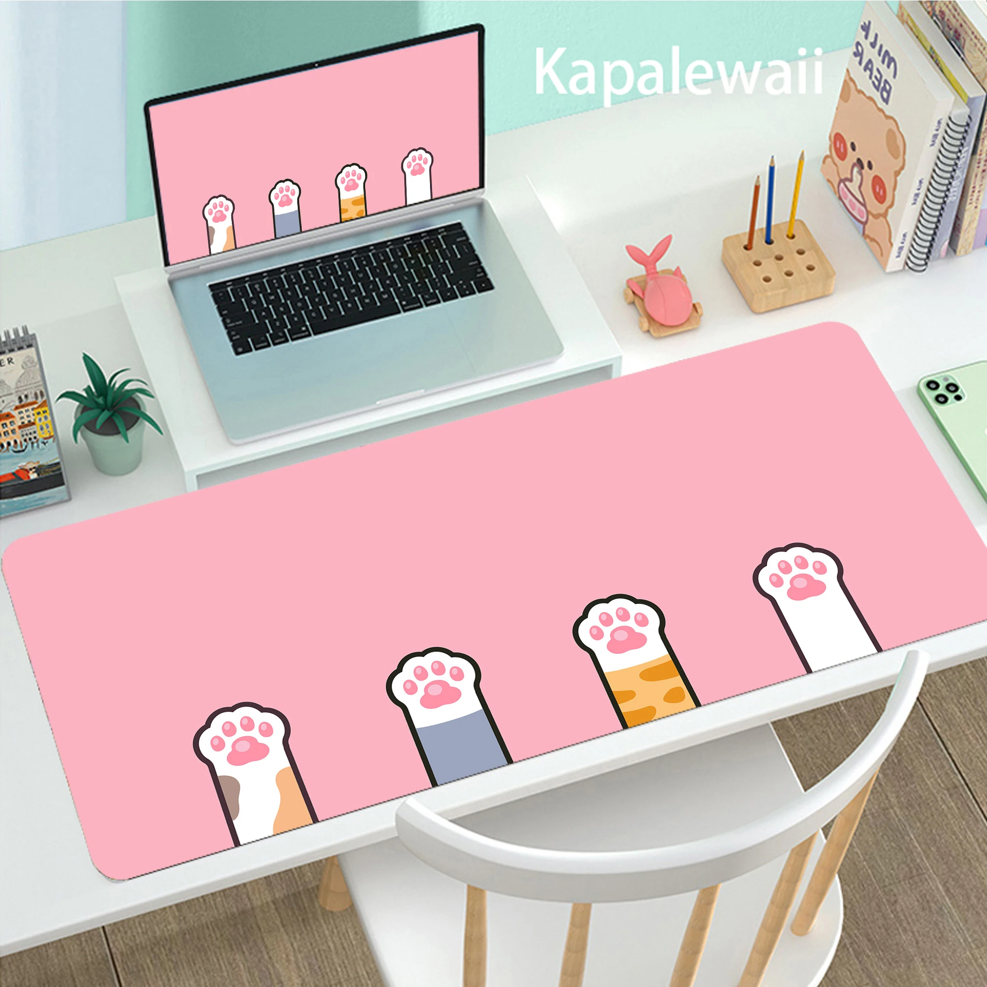 

Large Mouse Pad Pink Cat Paw Game Gaming Mousepad Anime Accessories Office Computer Keyboard Mousepad Xxl PC Gamer Desk Mat