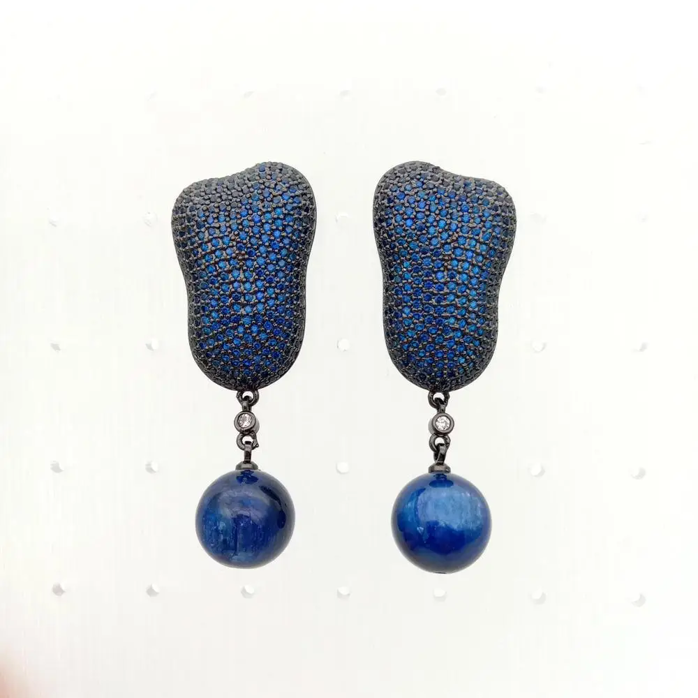 

YYGEM серьги-гвоздики из натурального кианита