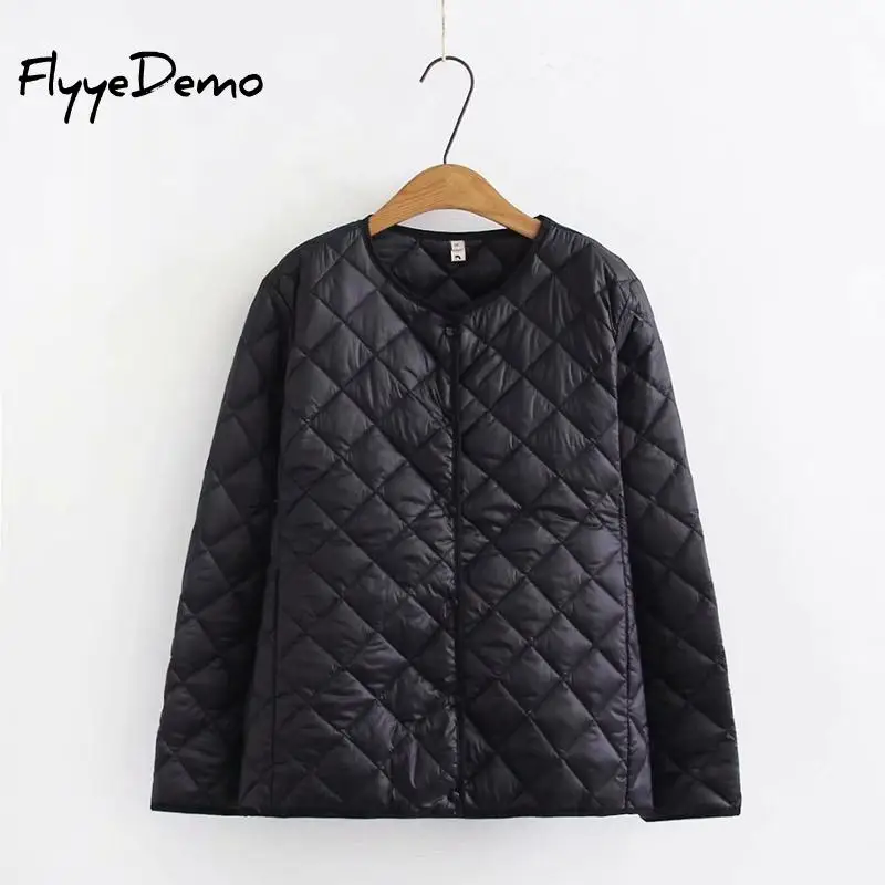 New Autumn Winter Women Plaid Warm Parkas V-Neck Short Bottoming Cotton Coat Female Long Sleeve Windproof Big Size 4XL