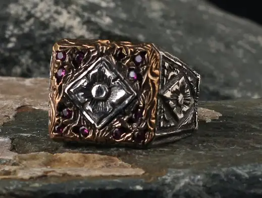 

Silver 925k Mens Ring,Handmade Mens Ring,Natural Garnet Stone,Jewelry Gift For Mens