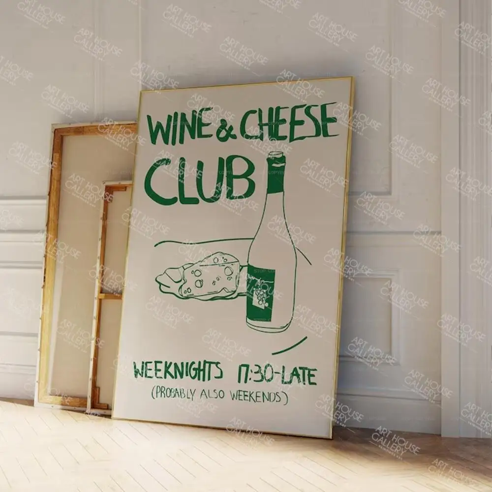 

Печать на холсте "Modern Mid Century Wine and Cheese Club"