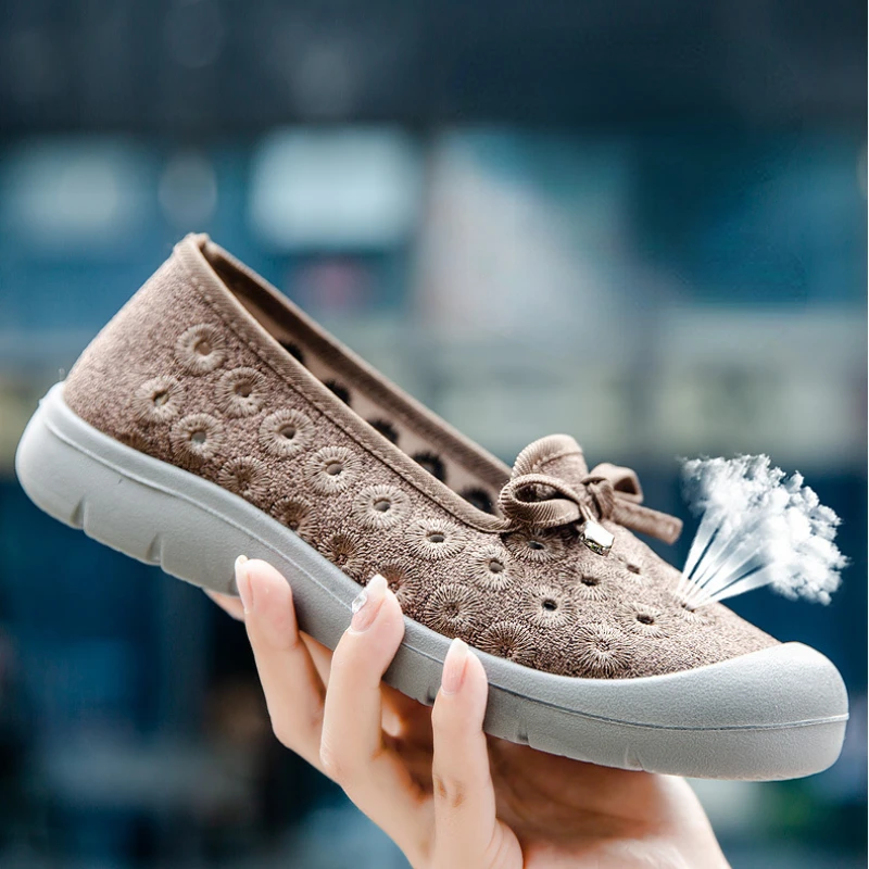 

Women's Sneaker Flats Women Meshs Breathable Red Casual Comfortable Single Shoes Lightweight Soft Sole Shoes Zapatos De Mujer