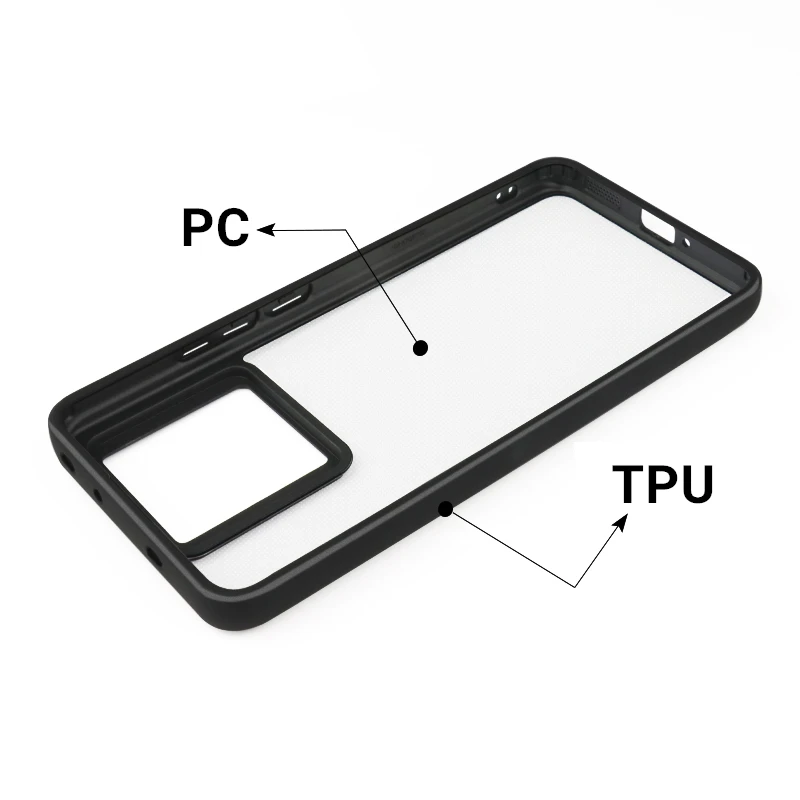 Фото Ультратонкий чехол для Xiaomi Redmi K60 с черными краями, прозрачный чехол из поликарбоната для Xiaomi Redmi K60, ультраударопрочный Мягкий чехол из ТПУ для задней панели телефона №4