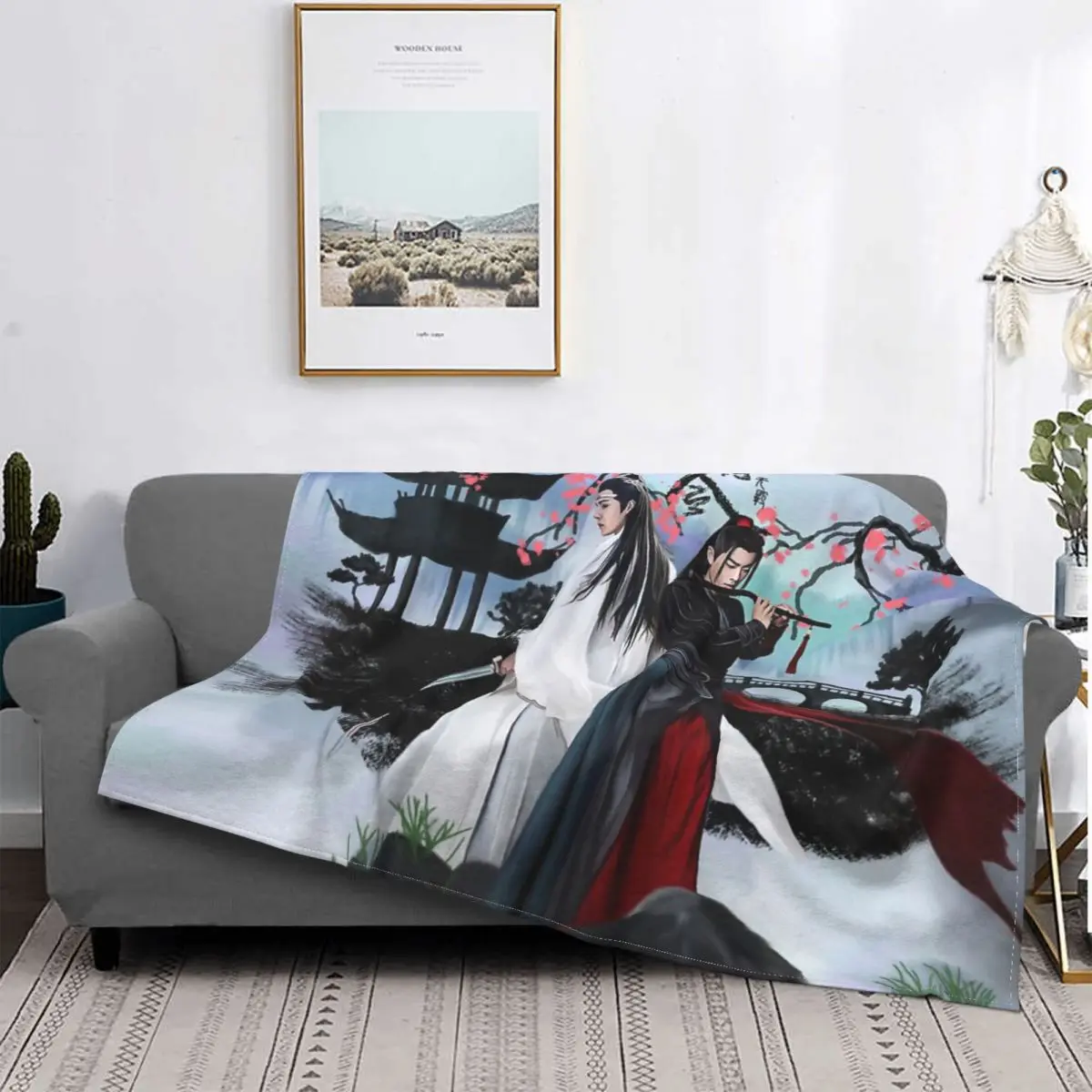 

The Untamed-Manta con estampado de cuadros para cama, cobertor de tela escocesa para cama, manta Kawaii a cuadros, 135