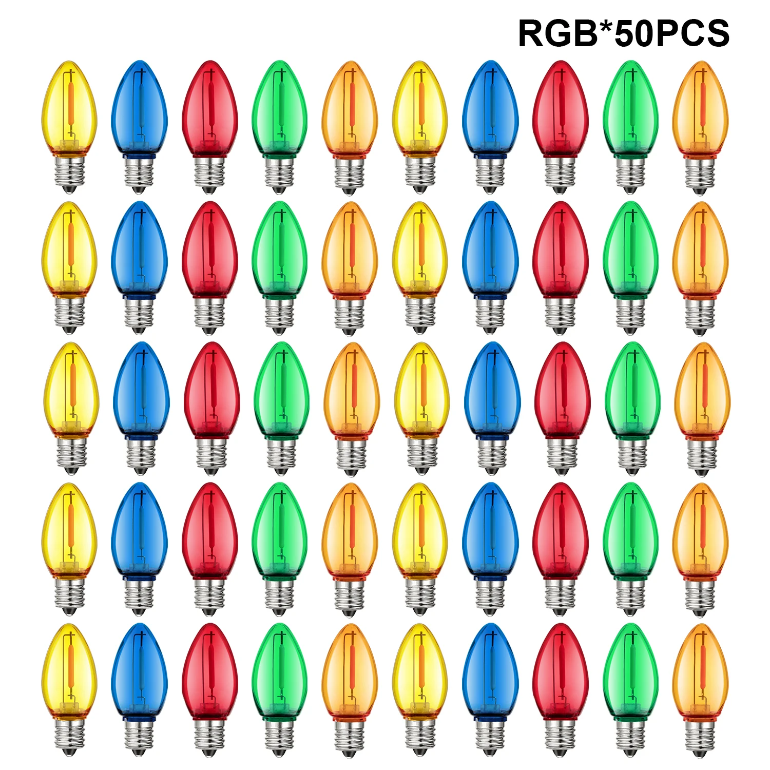 

Genixgreen 50 шт. C7 многоцветные светодиодные лампочки E12