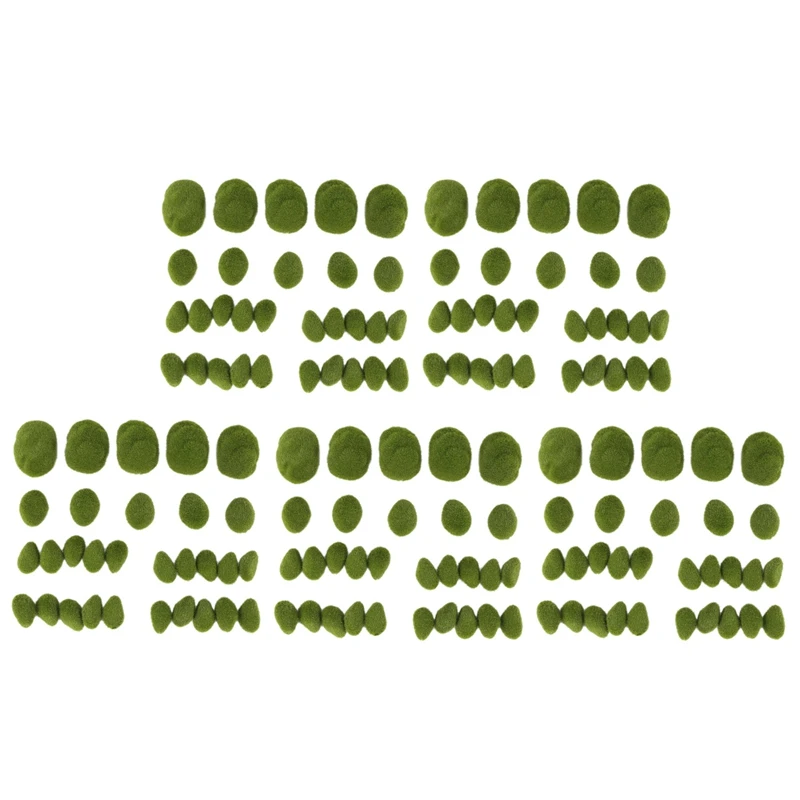 

150PCS 3 Size Artificial Moss Rocks Decorative, Green Moss Balls,For Floral Arrangements Gardens And Crafting