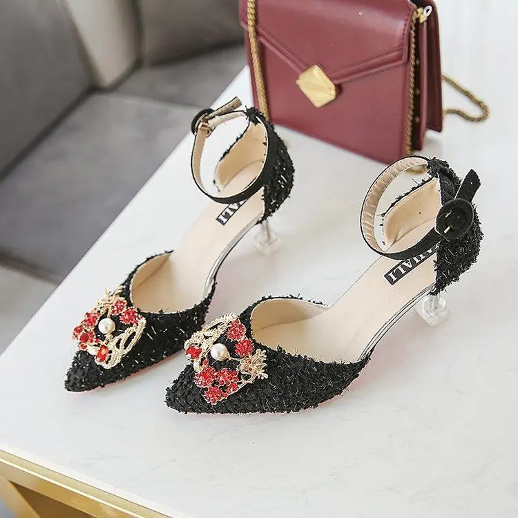 

Ladies cute and sweet black office heel shoes Ladies cool black office summer heels