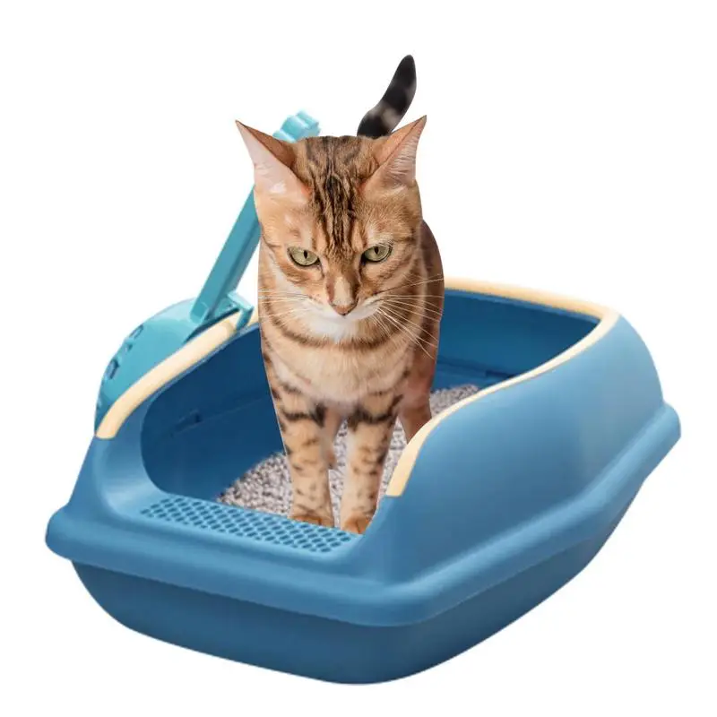 Semi-enclosed Anti-splashing Cat Litter Box Prevent Sand Leakage Cat Litter Pan Cat Toilet Easy To Scoop And No