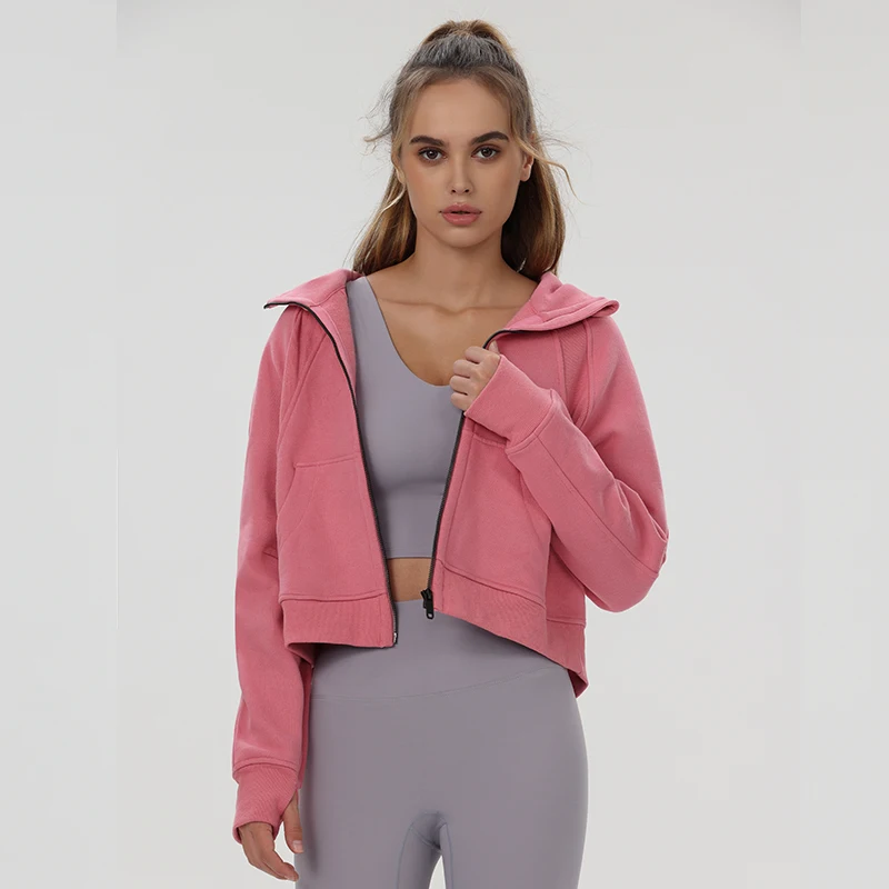 NWT Scuba Full Zip Women's Coats Hooded Sweatshirts Gym Workout Clothing Sports and Leisure Jackets Winter Running Clothes