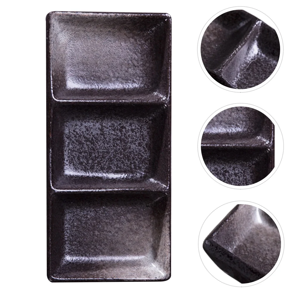 

Creative Multi Grid Dish Ceramic Sauce Dish Household Appetizer Dish Plate