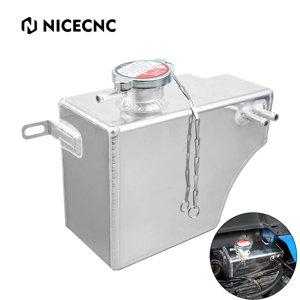 NICECNC UTV For Polaris RZR XP TURBO 2016-2021 Dual Surge Tank Coolant Reservoir Good Quality Billet Aluminum Accessories