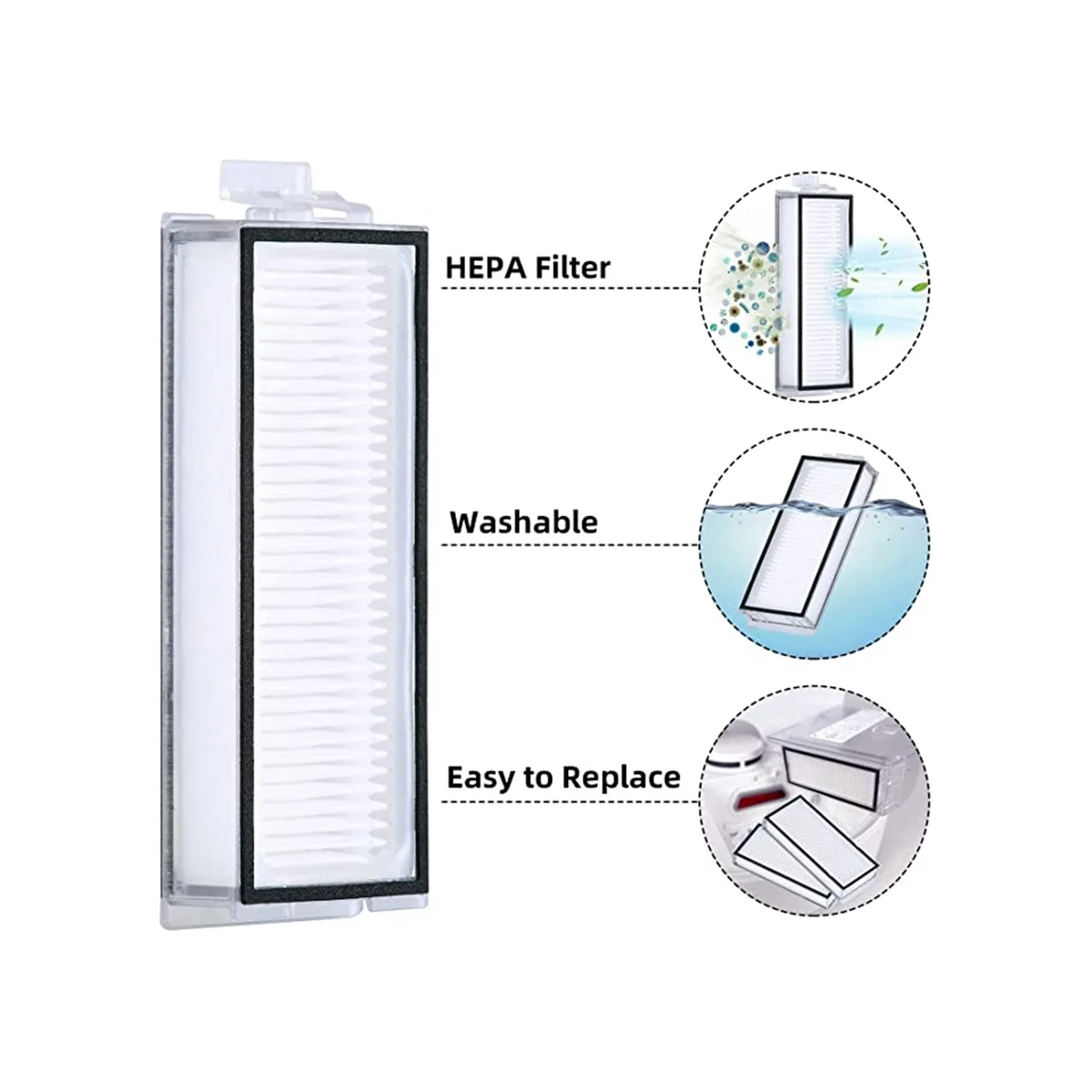 

For Xiaomi Roborock Q7 Max, Q7 Max+, T8 Robot Vacuum Cleaner Main Side Brush Hepa Filter Mop Rags Spare Parts