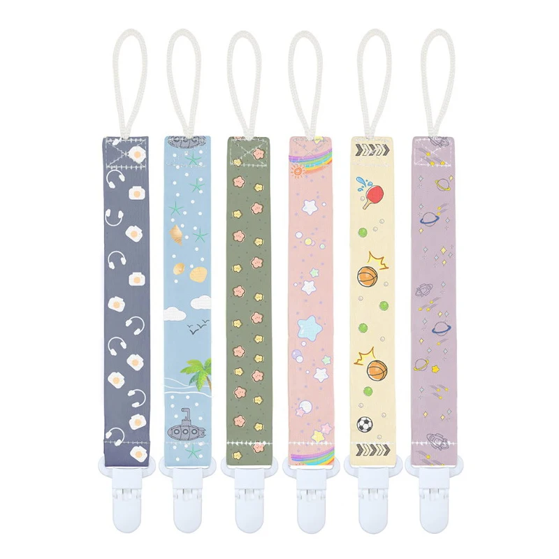 

Cartoon Fixed Button Baby Pacifier Clip Chain Polyester Soother Holder Chain Anti-drop Buckle Strap For Pacifier Baby Feeding