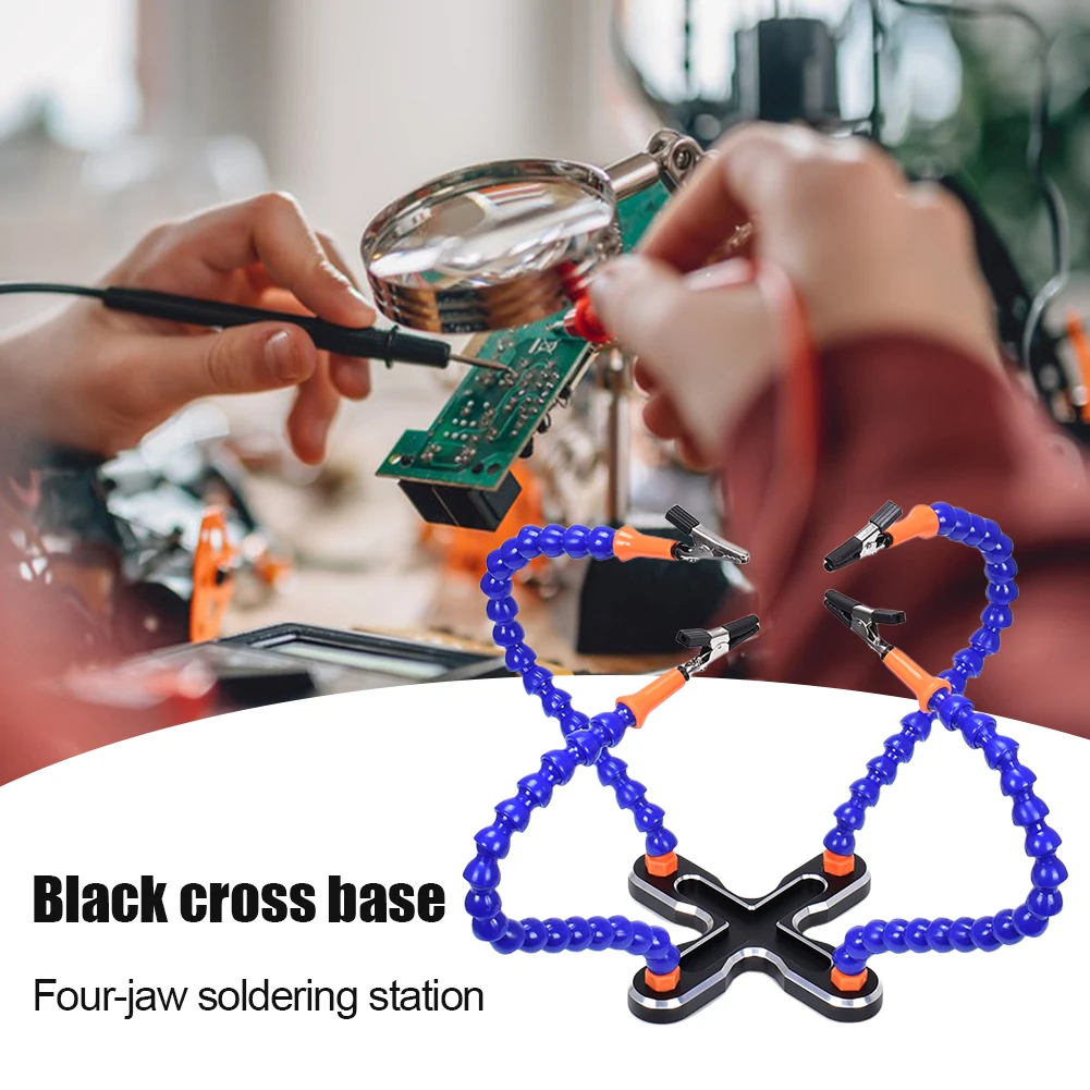 

Magnifying Soldering Holder Helping Third Hand Multiple Arms Soldering Holder Adjustable Non-slip Welding Auxiliary Repair Tool