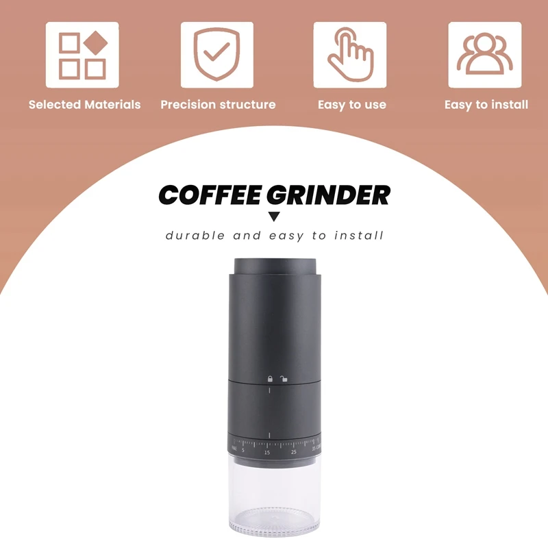 Портативная кофемолка с батарейным питанием и 38 регулируемыми настройками для