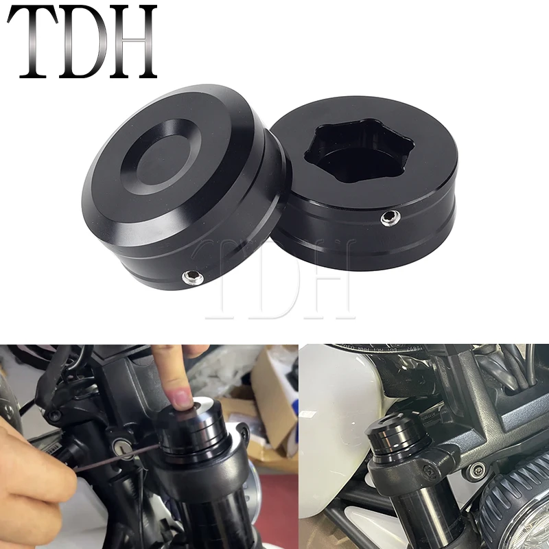 Черные верхние колпачки вилки для SPORTSTER S RA1250 RH 1250 21-UP CNC Алюминиевые Верхние штока