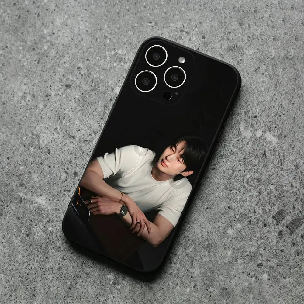 Фото Чехол для телефона B-byeon Wooseok для iPhone 17, 16, 15, 14, 13, 12, 11, Plus, Pro Max, XS, X, XR, SE, Mini, мягкий силиконовый черный чехол №5