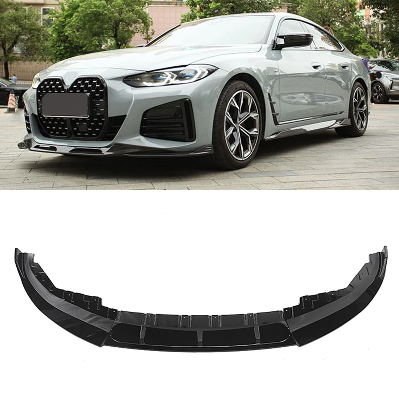 

Car Front Bumper Spoiler Lip Lower Splitter Blade Auto Accessories For BMW 4 Series G26 Gran Coupe M Sport 4 Door 2021-2022