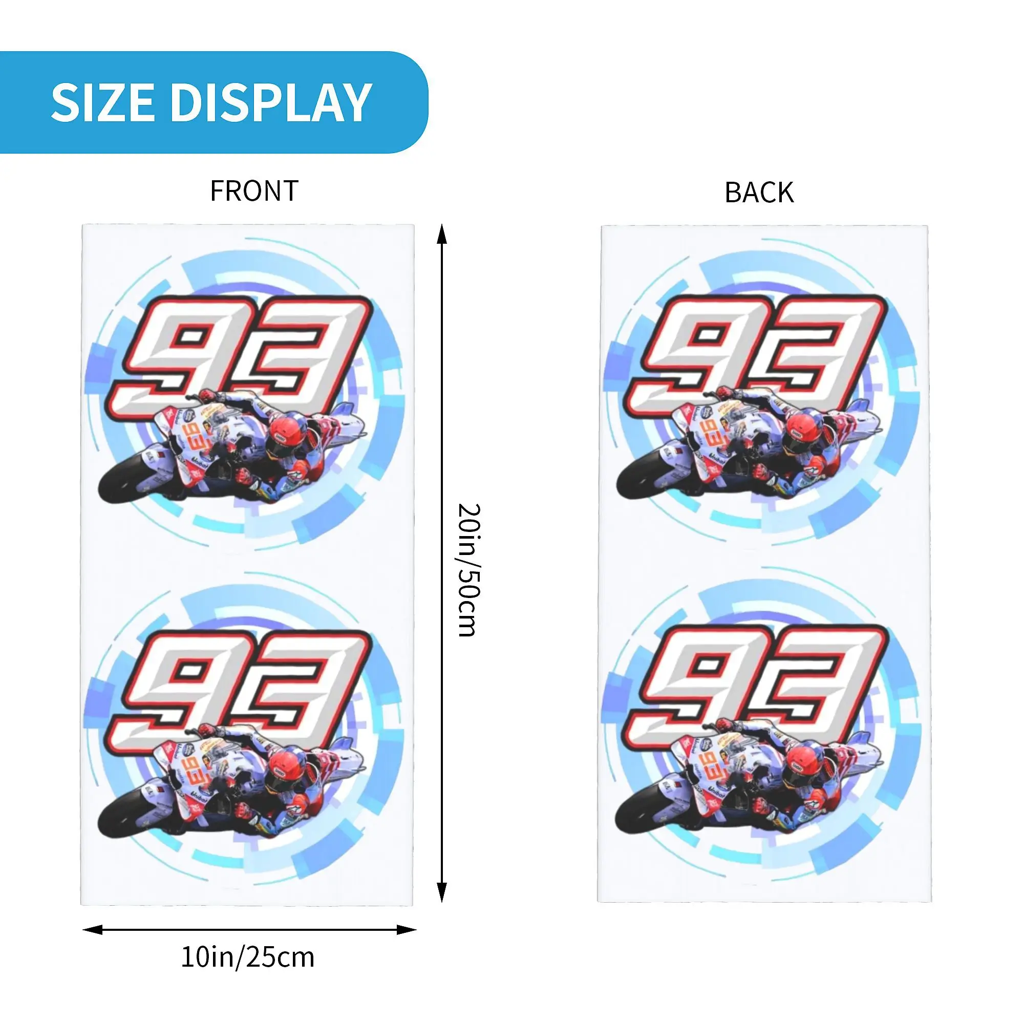 Custom Motorcycle Racing Marquezes Bandana Neck Warmer Women Men Winter Ski Hiking Scarf Gaiter Face Cover