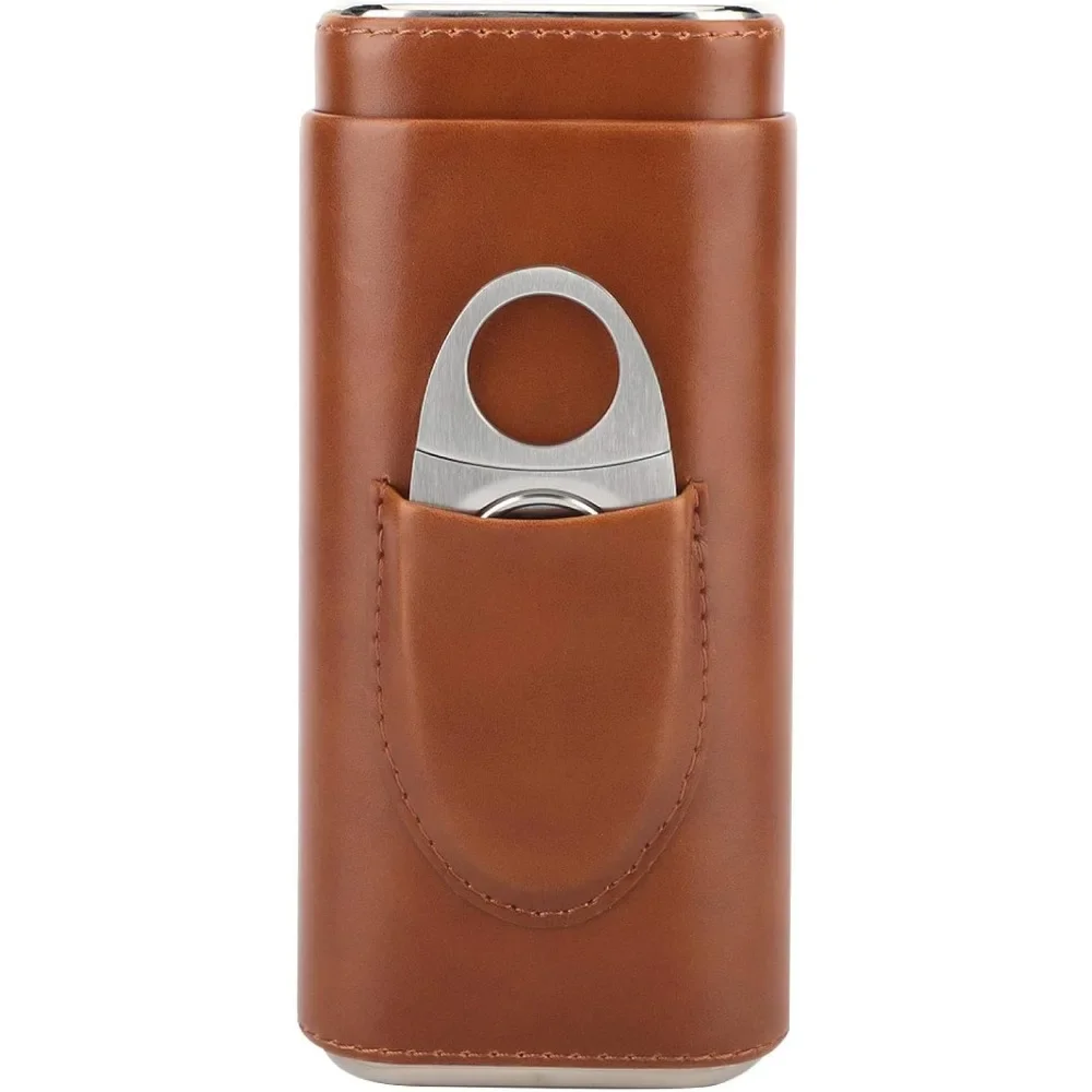 Чехол для сигар Кожаный портсигар Портативный кожаный Хьюмидор с подкладкой из