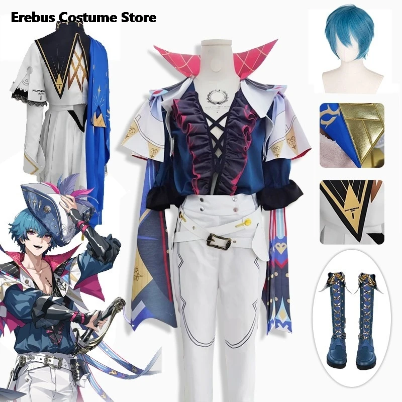 Wuwa Brant Косплей Костюм Парик Обувь Wuthering Waves Аниме Игровая Одежда Мужская Униформа