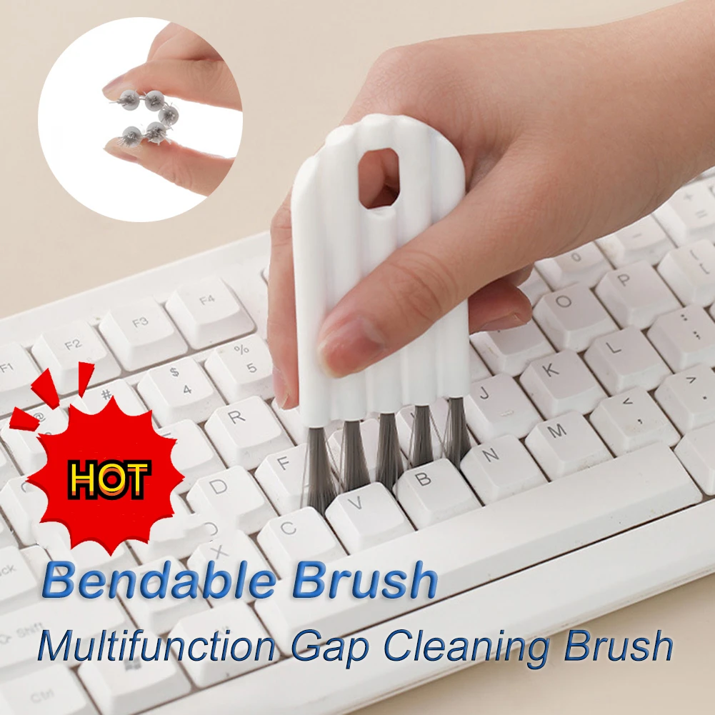 

Щетка для чистки 2 в 1, Многофункциональная крышка для стакана, паз для окон, гибкая щетка, инструмент для домашнего уборки с мягкой щетиной