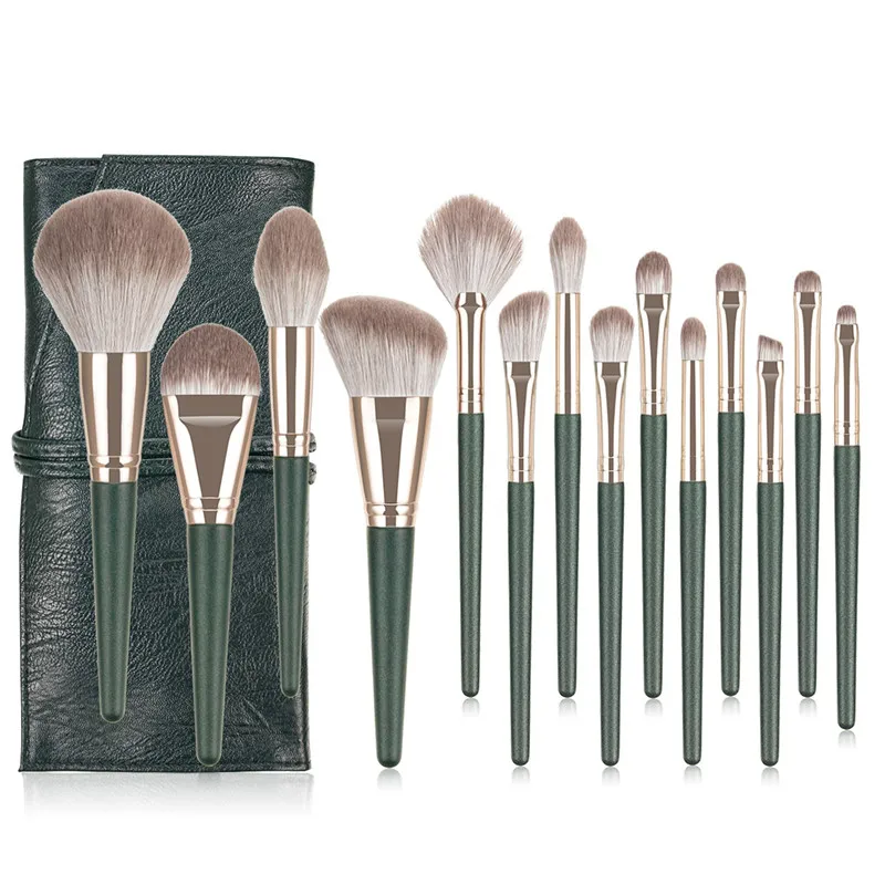 

Makeup Brushes 14pcs Foundation Powder Blush Eyeshadow Concealer Lip Eye Make Up Brush With Bag Cosmetics кисти для макияжа