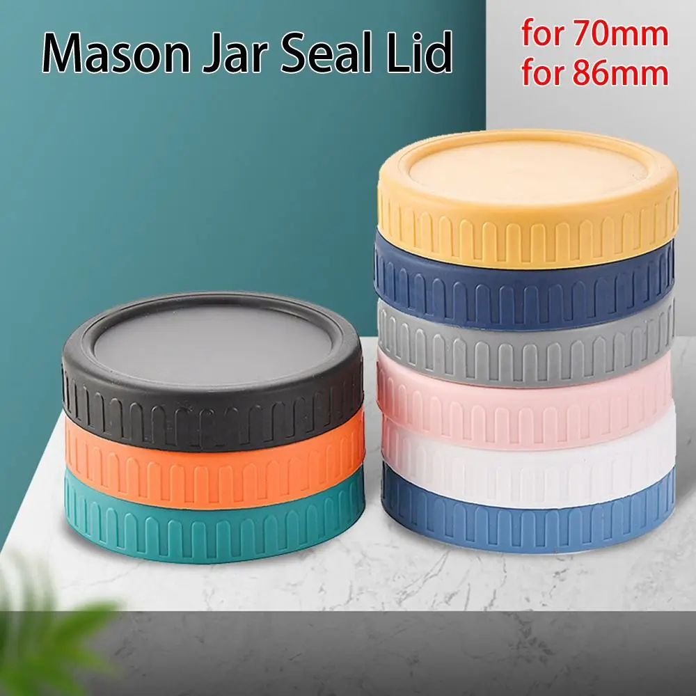 

6pcs 70mm 86mm Reusable Plastic Mason Jar Lids for Wide Mouth Jar Leak-proof Seal Bottle Cover Spout Lid Good Seal Kitchen Tool