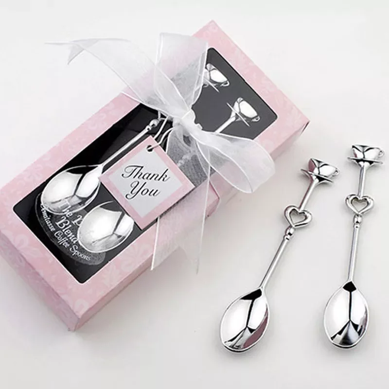 

2Pcs/lot Couple Coffee Spoon Wedding Gifts Wedding Gifts For Guests Wedding Souvenirs Event & Party Supplies Valentines Gift