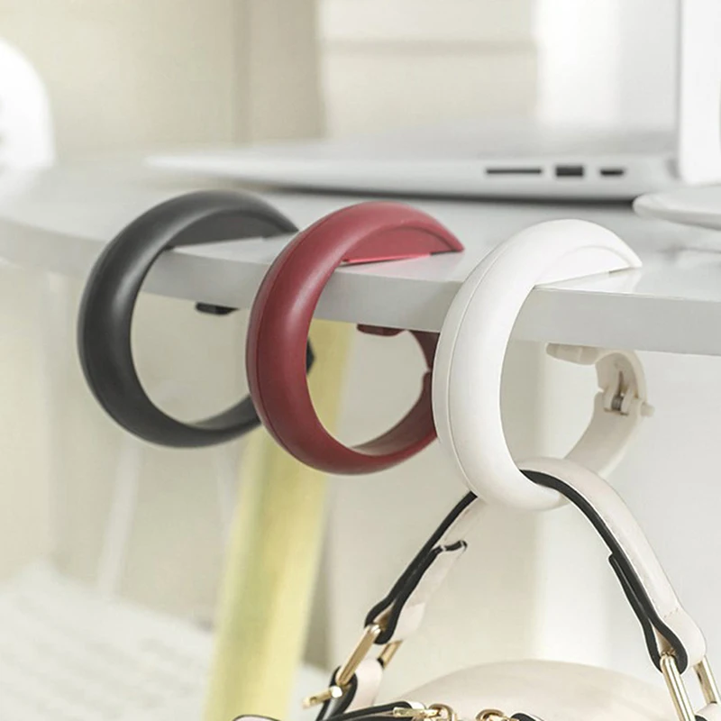 

Portable ABS Bag Hook For Hanging Table Purse Bag Hooks Wall Hanger Holder Handbag Hanger Desk Side Holder Home Storage