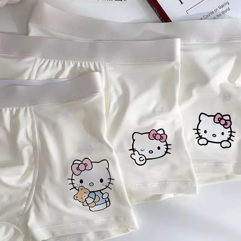 Трусы-боксеры Hello Kitty мужские из хлопка милое нижнее белье для пар шелковистые