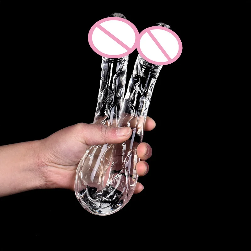 

Double 44cm Soft Jelly Dildo Long Realistic Cock Lesbian Vaginal Anal Plug Flexible Fake Penis For Women Dildos Sex Toys