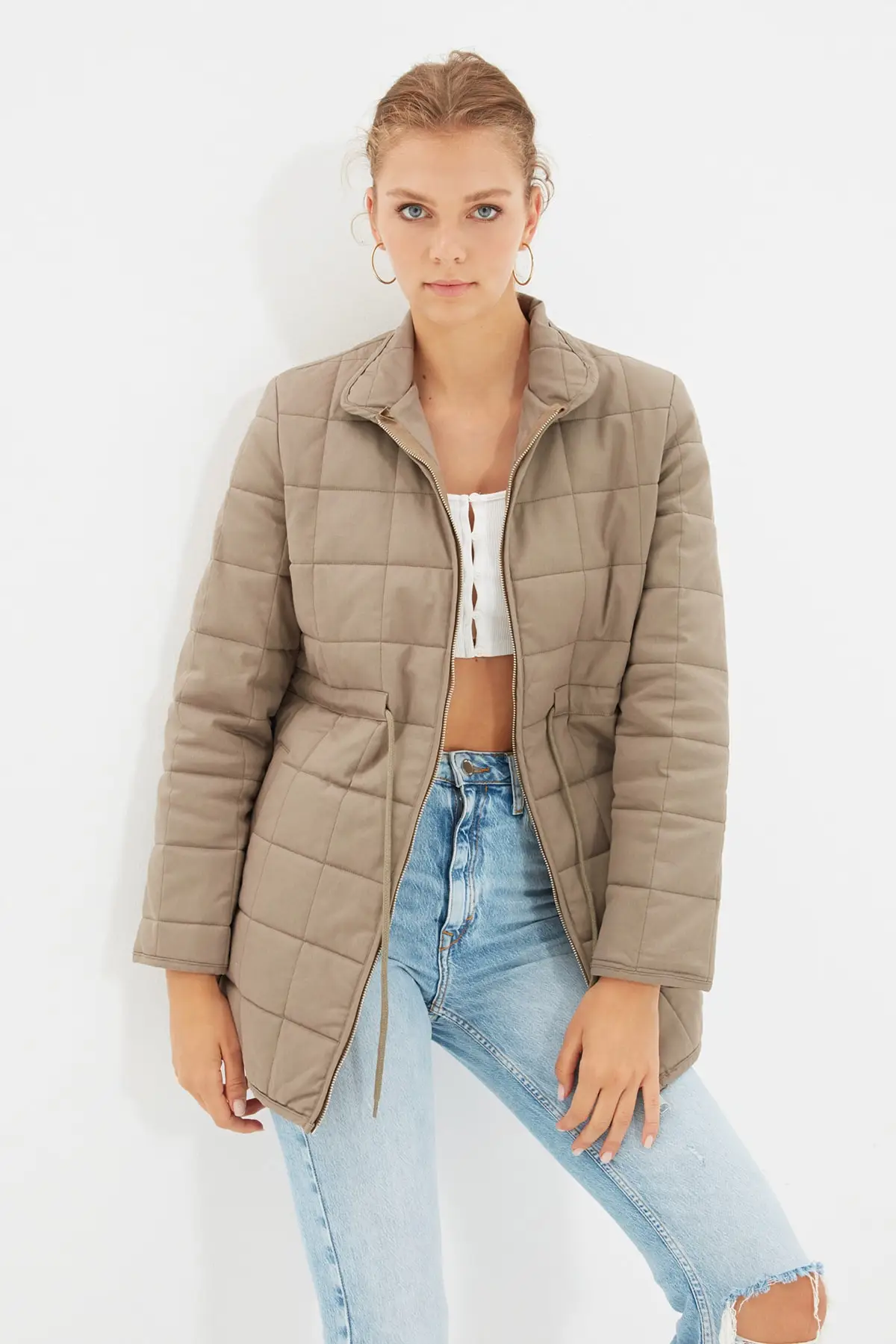 

Trendyol Oversize Articulated Shirred Quilted Coats TWOAW22MO0291