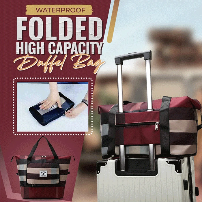 Waterproof Folding High Capacity Duffel Bag  Fashion Plaid Travel Bag Women Cabin Tote Bag Weekend Gym Bag Female