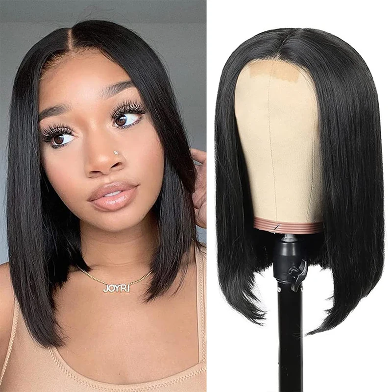 

Short Bob Wig Straight Human Hair Wigs for Black Women Pre Plucked Transparent Lace Frontal Wig Brazilian 13x4 Lace Front Wig