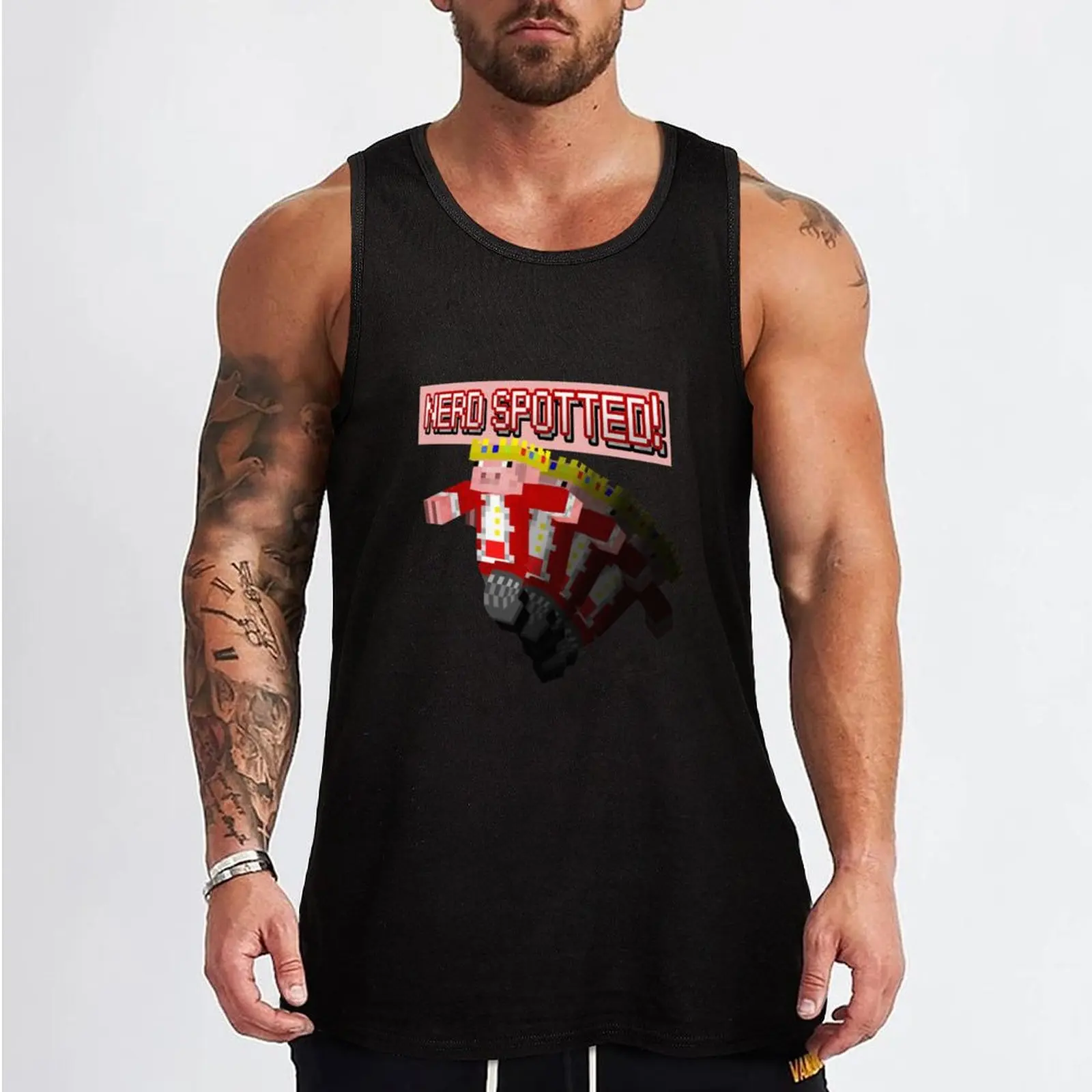 Technoblade NERD SPOTTED Pin Button Tank Top Спортивная рубашка мужской Рабочий жилет