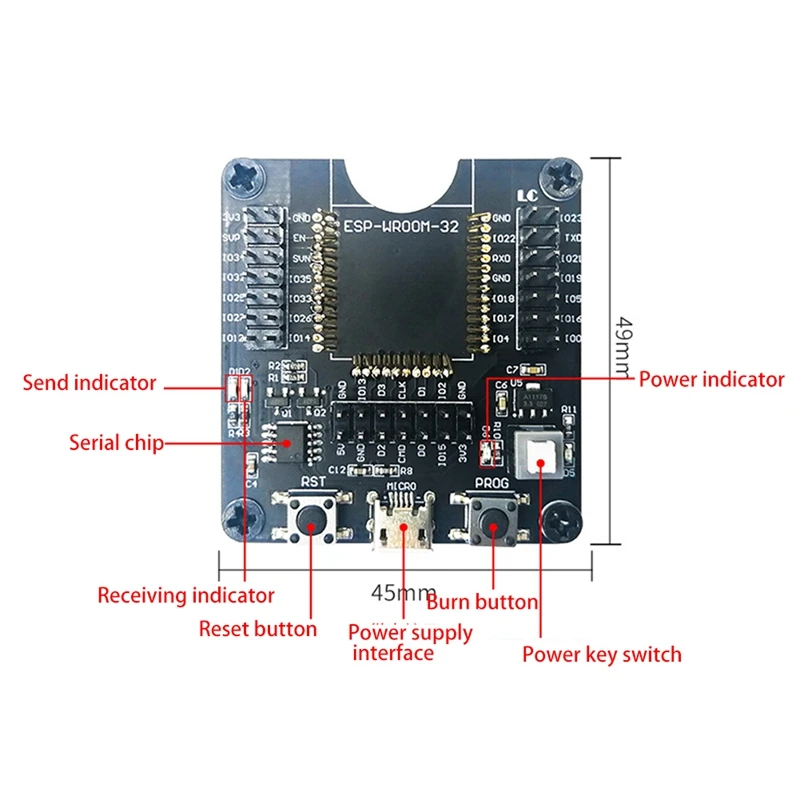 

Test Burn Board Small Batch Burn Fixture For ESP-WROOM-32 Minimum System Development Module