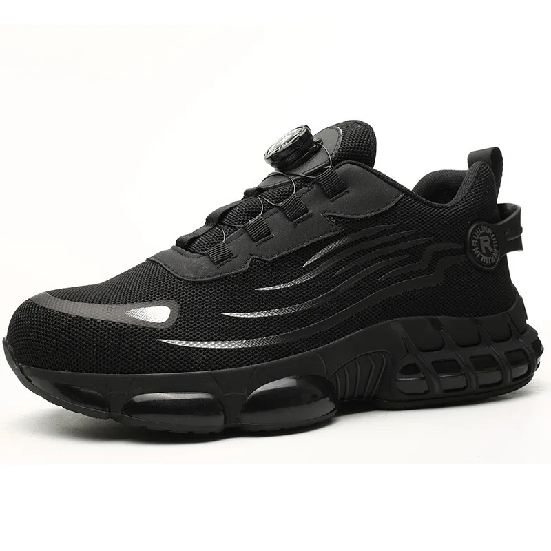 Рабочая защитная обувь с вращающейся кнопкой мужская рабочая со стальным носком