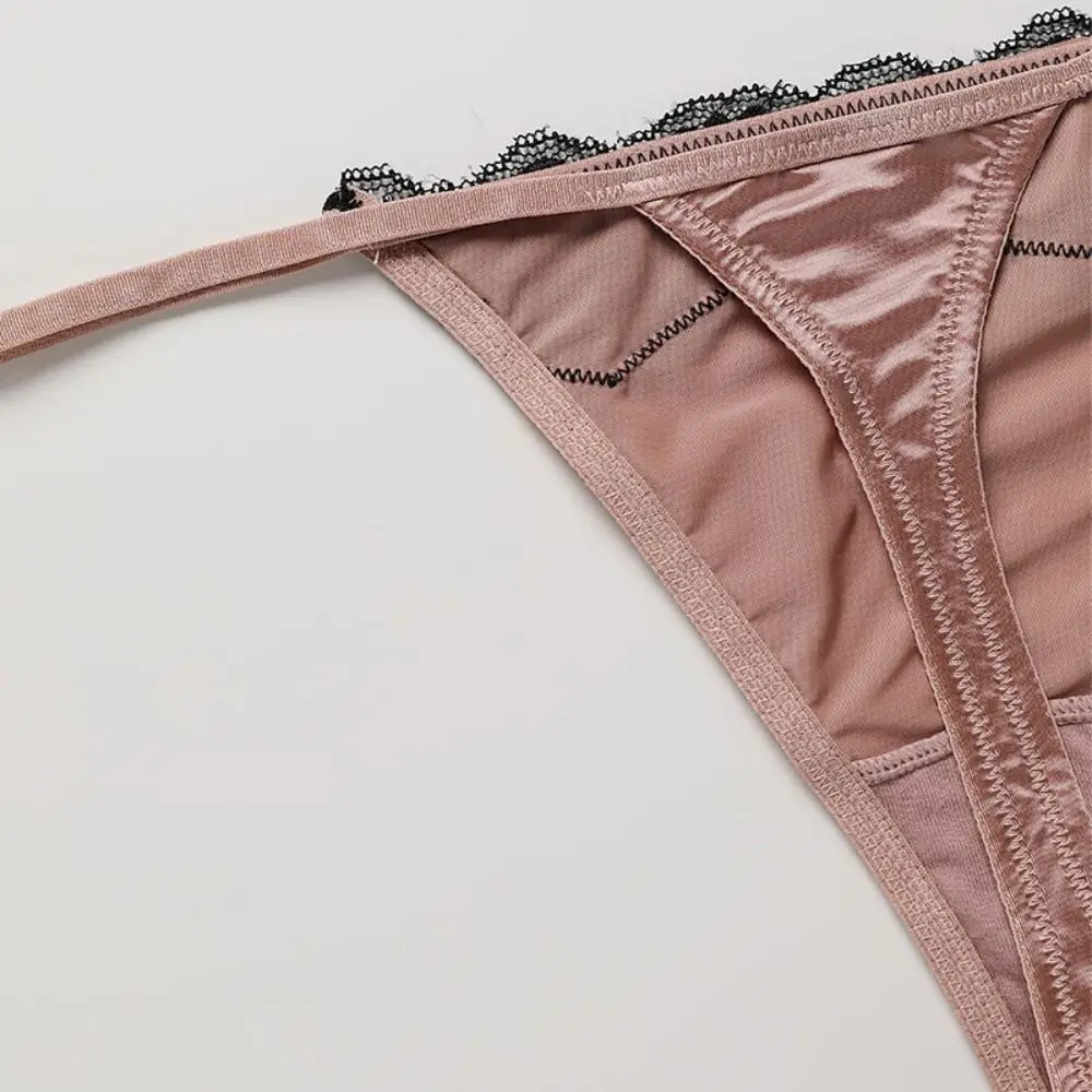 Лоскутные бесшовные кружевные трусы тонкие женские шелковые трусики хлопковое