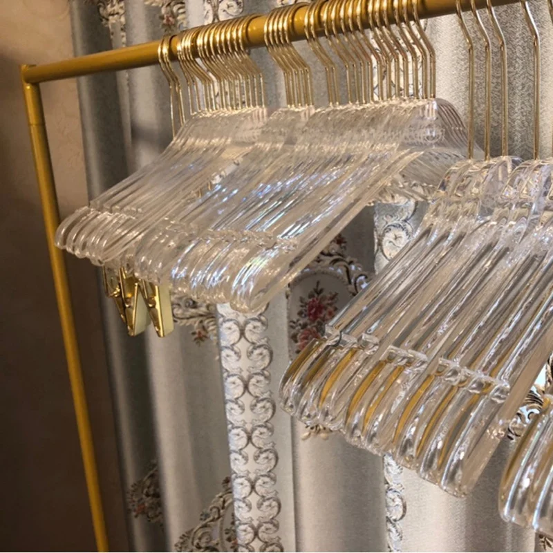 

10pcs Transparent Acrylic Clothes Man Woman Child Hanger Pants Clips Wardrobe Hangers Clothing Hangers Coat Wardrobe Organizer