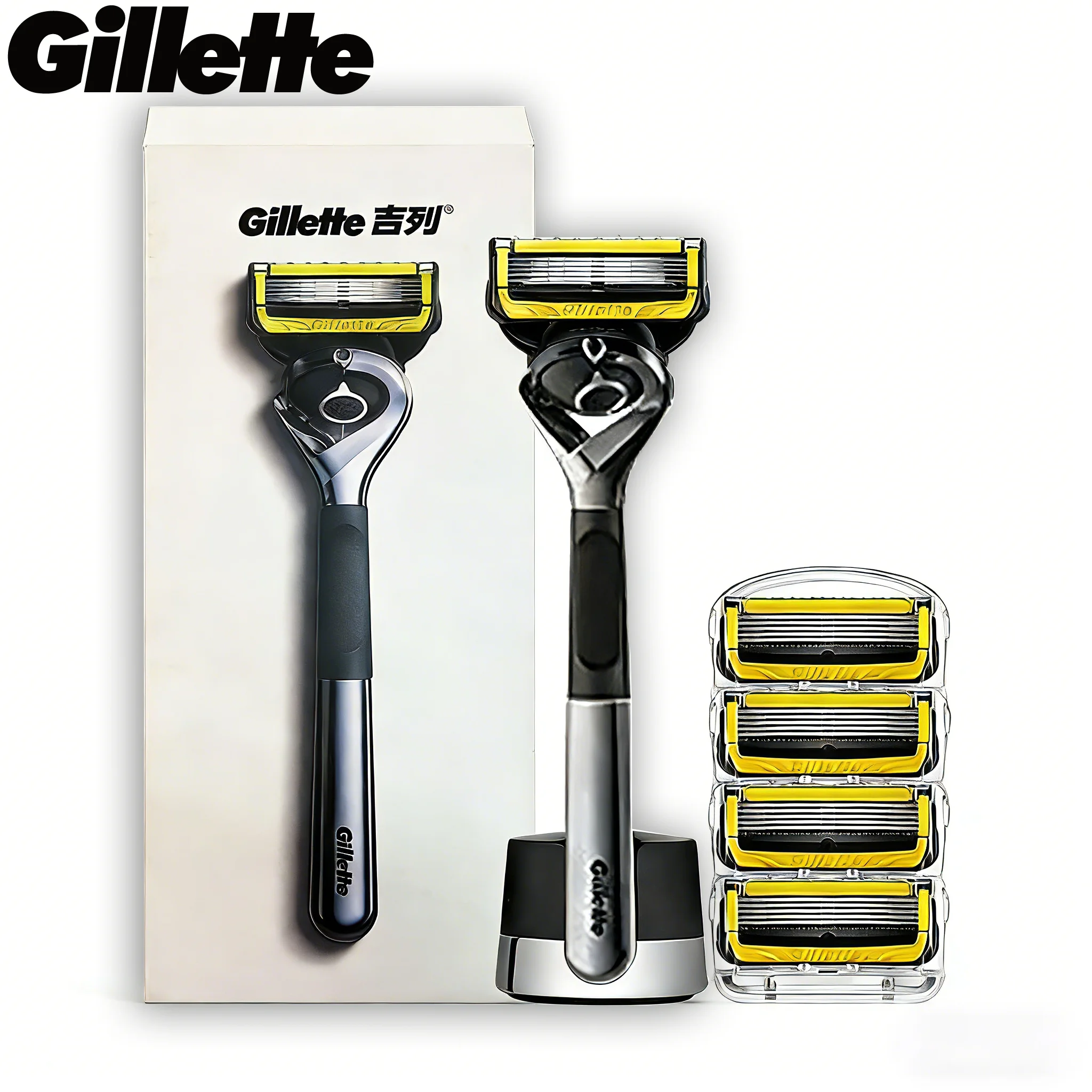Фото Бритва Gillette ProGlide Shield для мужчин, 5-лезвийная, с прецизионным триммером, технологией Comfortglide, ручкой и 5 сменными кассетами №1
