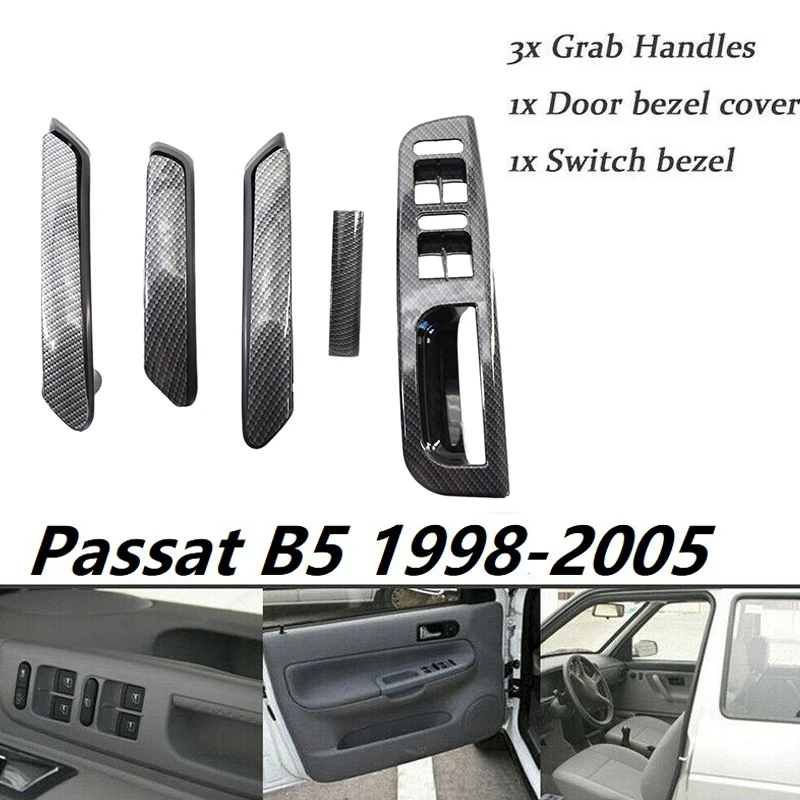 Для Passat B5 1998-2005 из углеродного волокна Новая внутренняя дверная ручка оконная