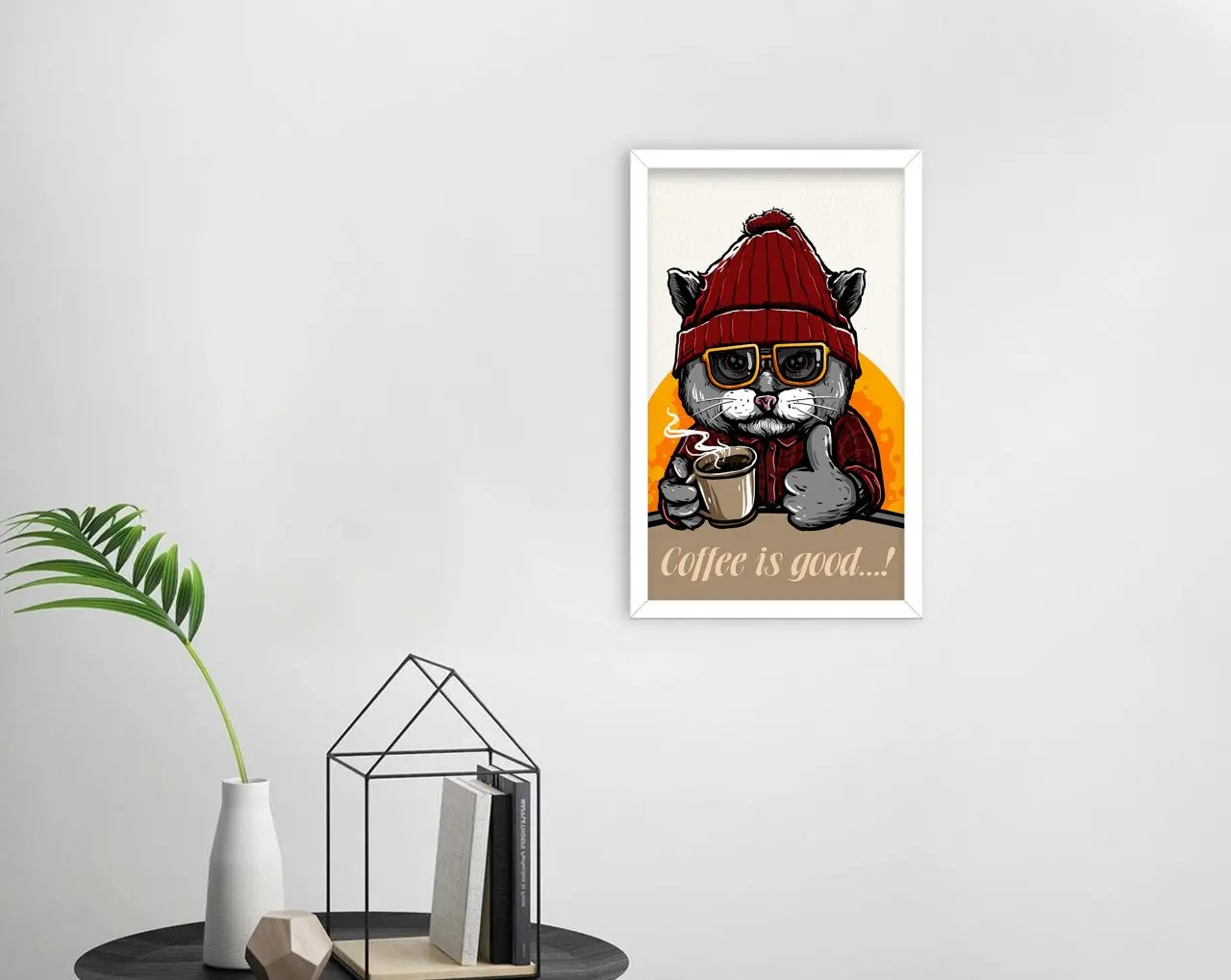 

BK дома Кофе дизайн декоративные деревянные белый защелка Tablo-2