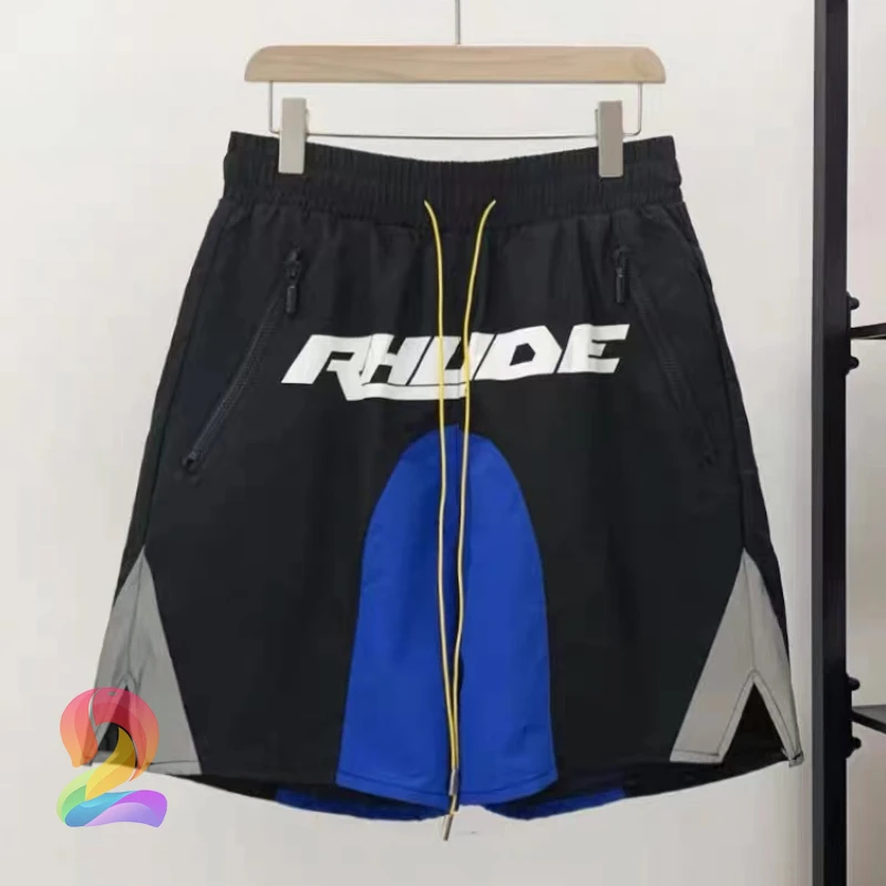 

Rhude Reflective Patchwork Print Shorts Men's Women's Loose Colorblock Casual RHUDE Shorts