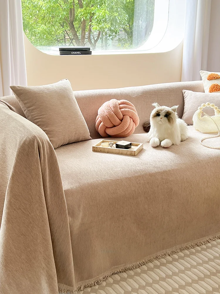 M. Life Ins простой однотонный чехол из синели универсальный для дивана нескользящий