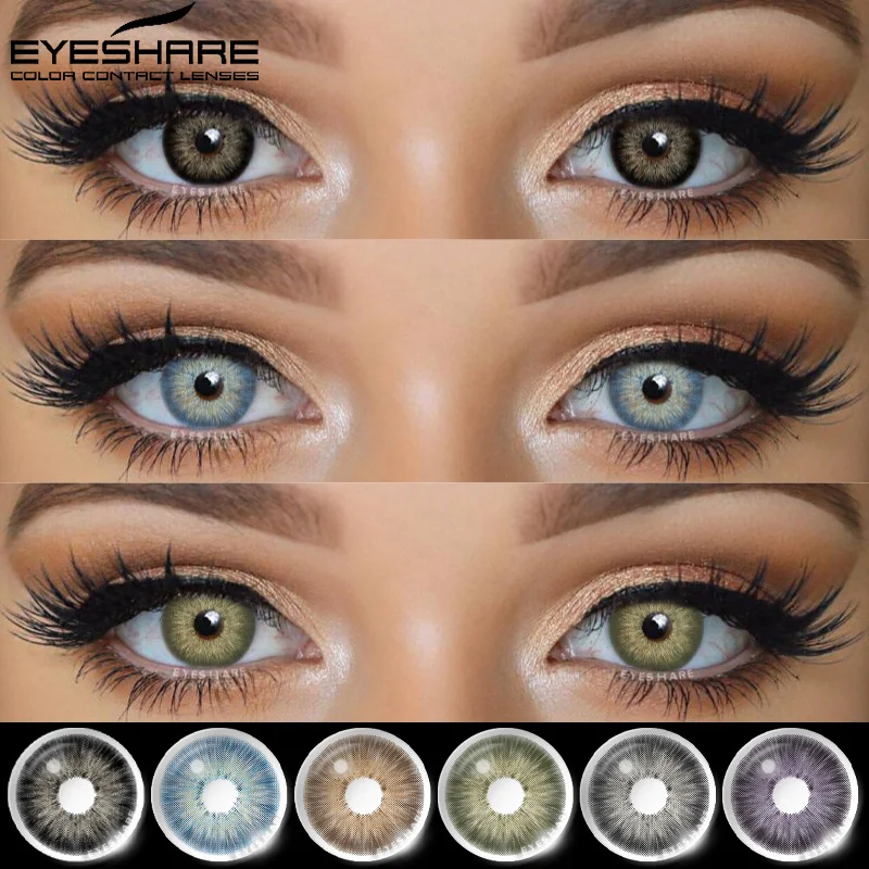 EYESHARE 1 Pair Color Contact Lenses For Eyes Pattaya Natural Yearly Use Lenses Blue Multicolored Contact Lens Beauty Pupils