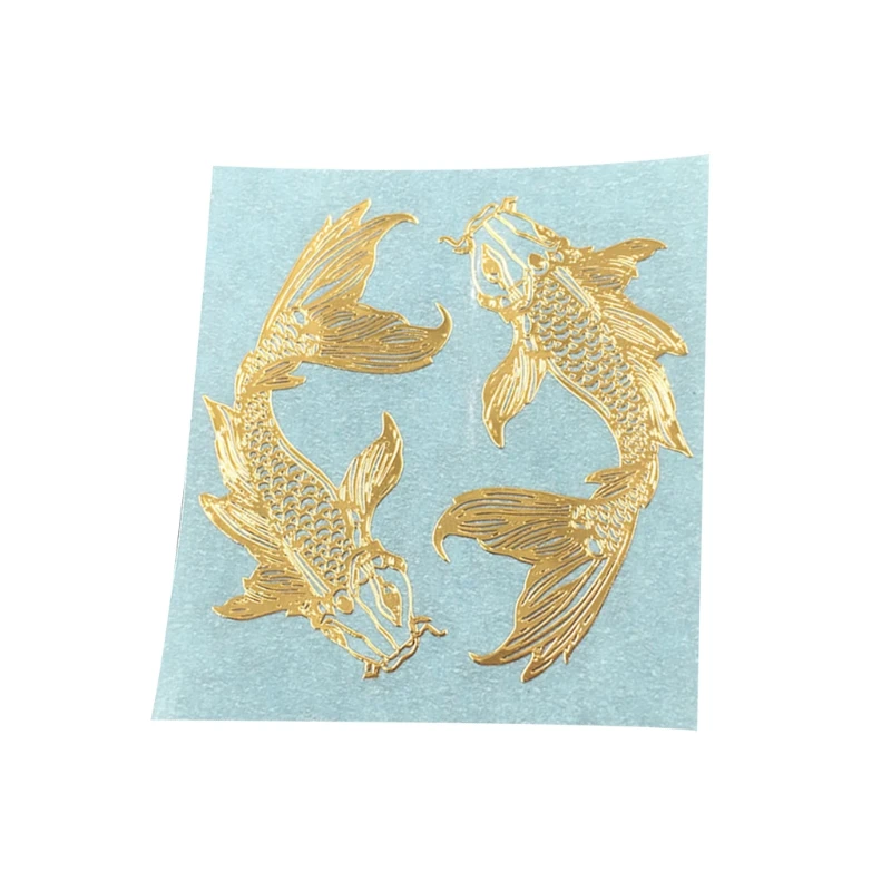 

2Pcs/Pair Golden Carp Fish Epoxy Resin Mold Material Metal Sticker DIY Handmade Jewelry Fillings Decal Tattoo Accessories