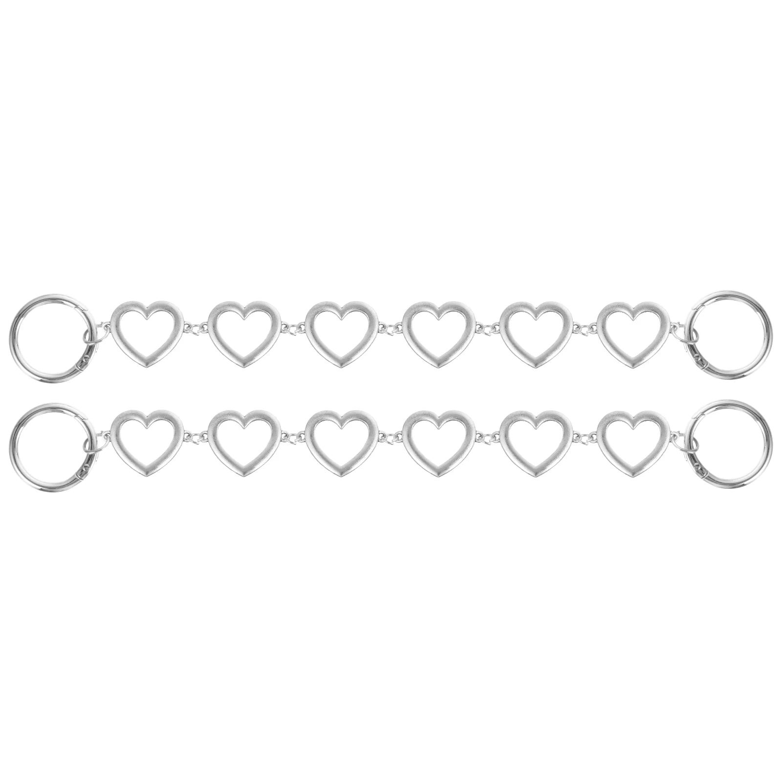 

2pcs Punk Shoe Charms Chains with Buckle Metal Shoe Chain Heart Shoe Chain