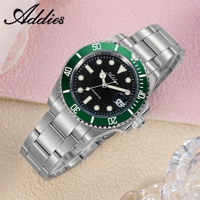 Фото Женские роскошные кварцевые часы Addies AW25902 Japan GM12 из нержавеющей стали с керамическим безелем, суперлюминесцентные, водонепроницаемые наручные часы №4